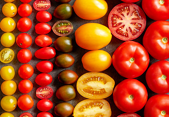 Image showing various colorful tomatoes