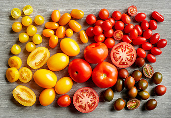 Image showing various colorful tomatoes