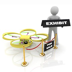 Image showing Drone, quadrocopter, with photo camera at the technical exhibiti