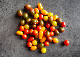 Image showing various small colorful tomatoes