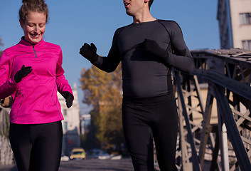 Image showing young  couple jogging