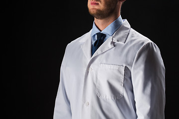 Image showing close up of male doctor in white coat