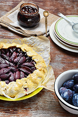 Image showing Pie with plums