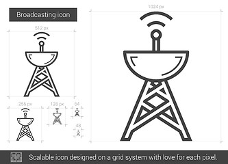 Image showing Broadcasting line icon.