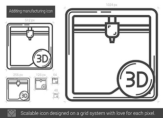 Image showing Additing manufacturing line icon.