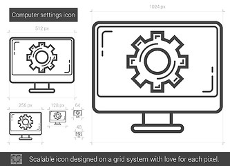 Image showing Computer settings line icon.