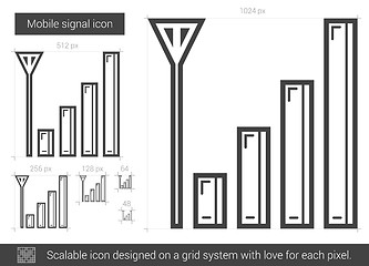 Image showing Mobile signal line icon.