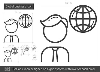 Image showing Global business line icon.