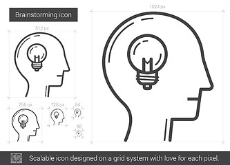 Image showing Brainstorming line icon.