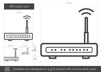 Image showing Wifi router line icon.