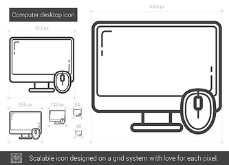 Image showing Computer desktop line icon.