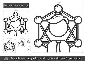 Image showing Business network line icon.