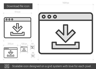 Image showing Download file line icon.