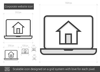 Image showing Corporate website line icon.