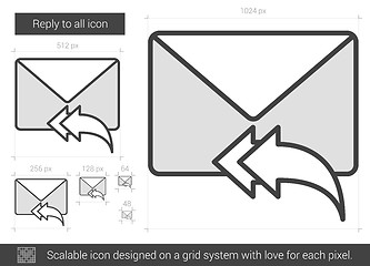 Image showing Reply to all line icon.