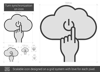 Image showing Turn synchronization on line icon.