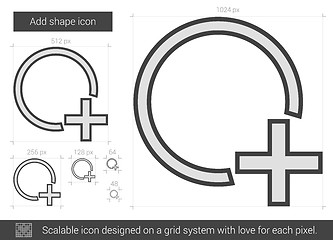 Image showing Add shape line icon.