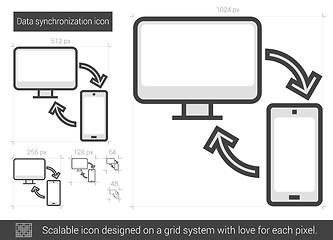 Image showing Data synchronization line icon.