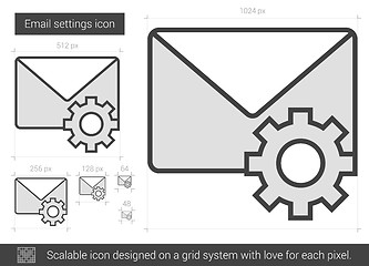 Image showing Email settings line icon.