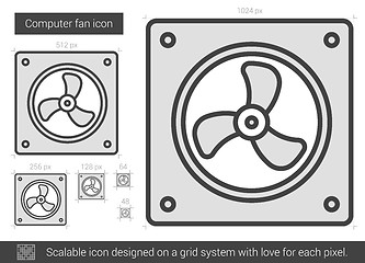 Image showing Computer fan line icon.