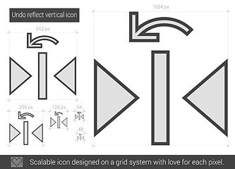 Image showing Undo reflect vertical line icon.