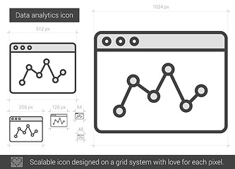 Image showing Data analytics line icon.