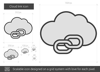 Image showing Cloud link line icon.