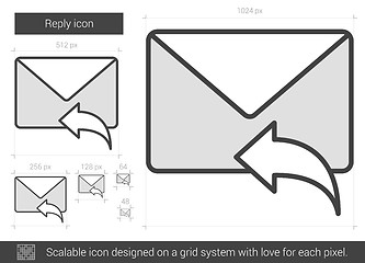 Image showing Reply line icon.
