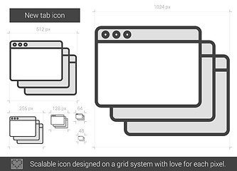 Image showing New tab line icon.