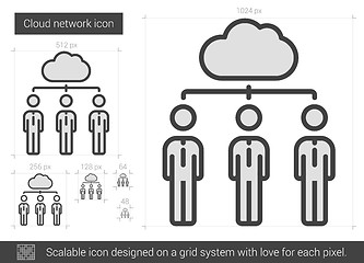 Image showing Cloud network line icon.