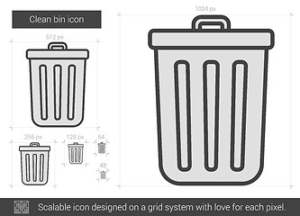 Image showing Clean bin line icon.
