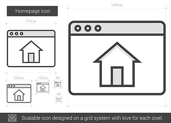 Image showing Homepage line icon.