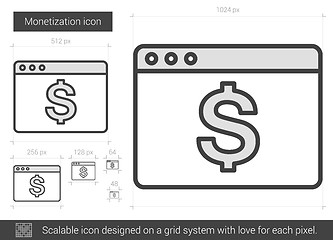 Image showing Monetization line icon.