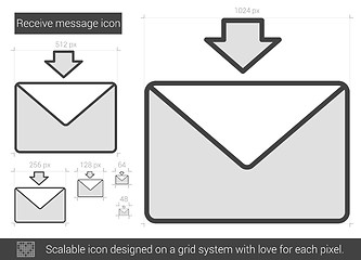 Image showing Receive message line icon.