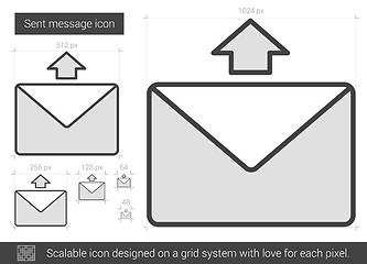 Image showing Send message line icon.