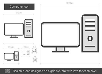 Image showing Computer line icon.