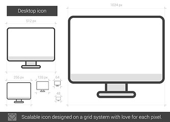 Image showing Desktop line icon.