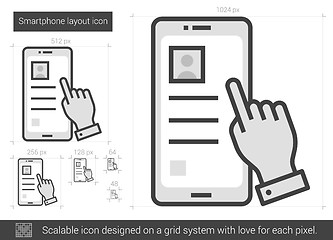 Image showing Smartphone layout line icon.