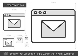 Image showing Email service line icon.