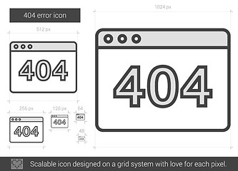 Image showing Web error line icon.