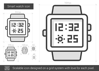 Image showing Smart watch line icon.