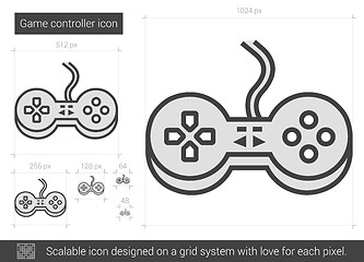 Image showing Game controller line icon.