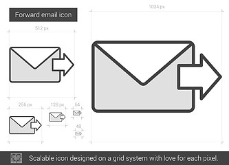 Image showing Forward email line icon.