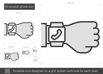 Image showing Wristwatch phone line icon.