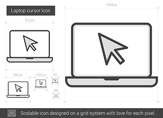 Image showing Laptop cursor line icon.