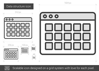 Image showing Data structure line icon.