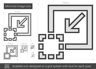 Image showing Minimize image line icon.