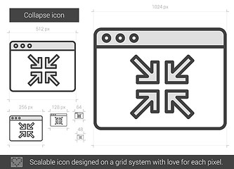 Image showing Collapse line icon.