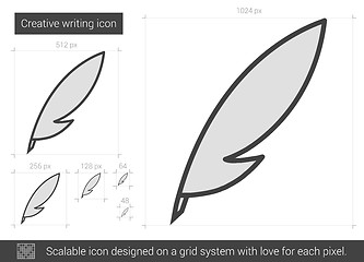 Image showing Creative writing line icon.