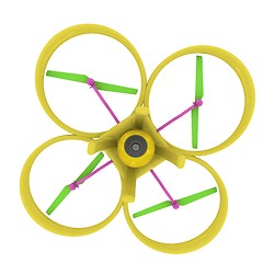 Image showing Drone, quadrocopter, with photo camera flying. 3d render